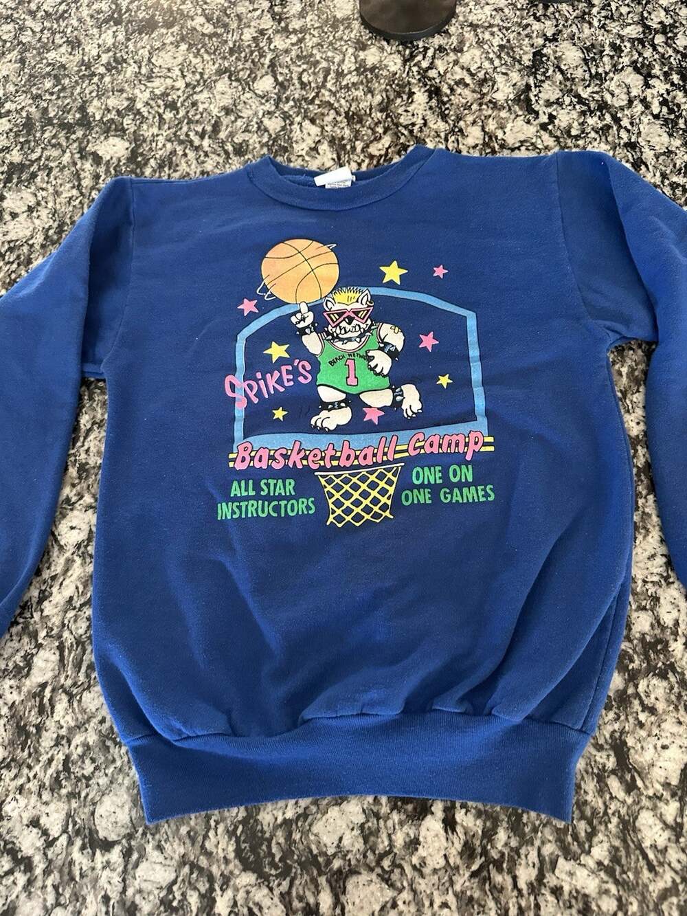Vintage Retro 90’s Spikes Basketball Camp Neon Colors Kids XL Favorite Tag USA